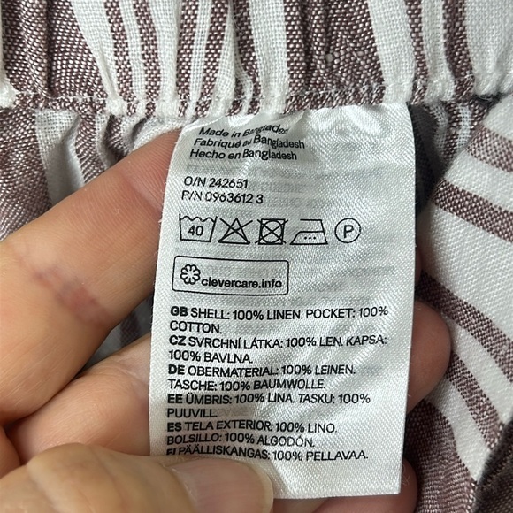 LemLem X H&M Striped 100% Linen Pants Size Small - Picture 6 of 15